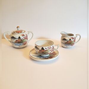 Vintage lithopane tea cup set